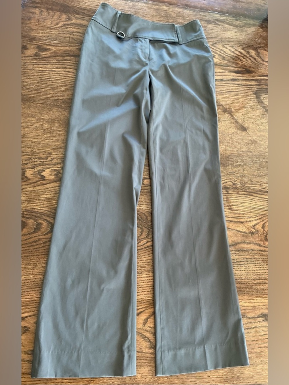 DONNA DEGNAN Dress Pants Shiny Brown Wide Leg